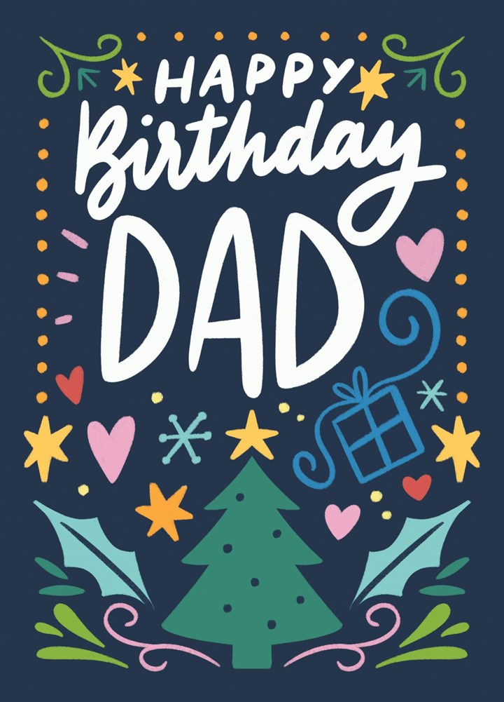 Happy Birthday And Merry Christmas Dad Card
