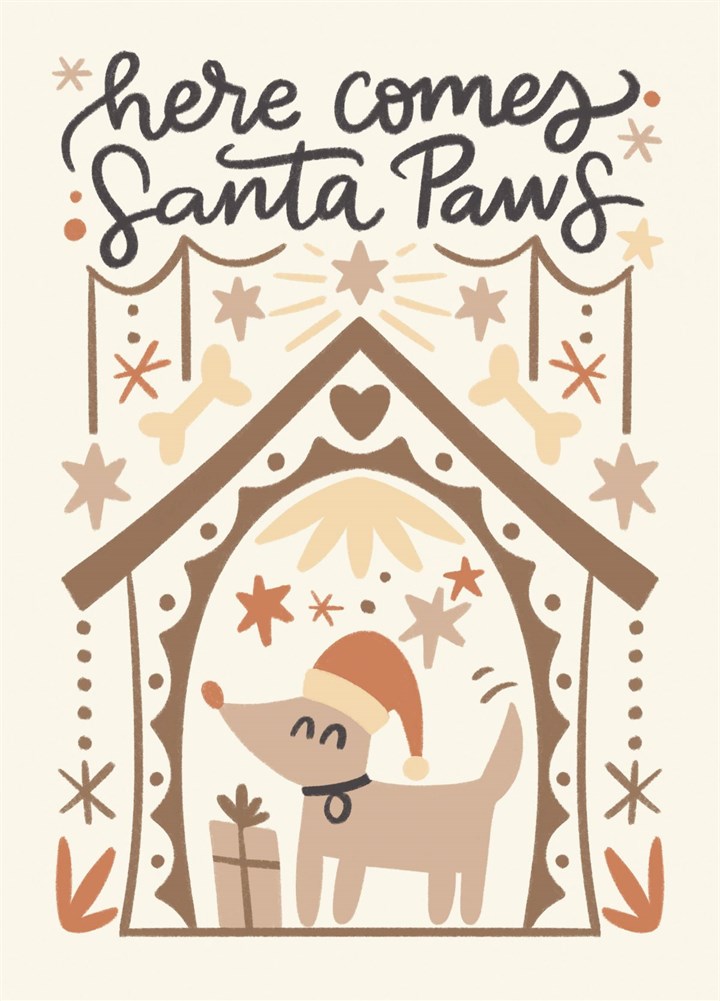 Here Comes Santa Paws Card