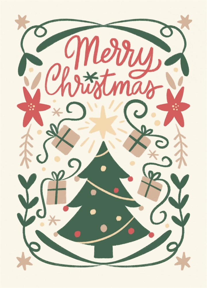 Christmas Tree And Gifts Card