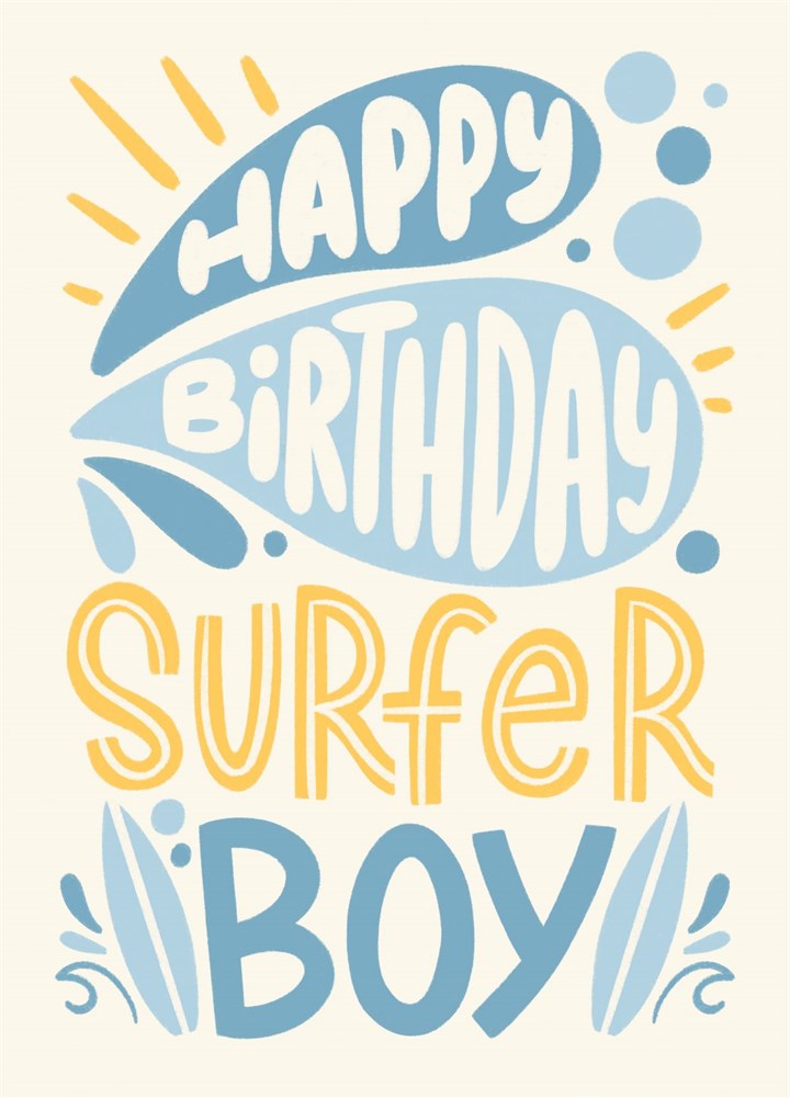 Happy Birthday Surfer Boy Card