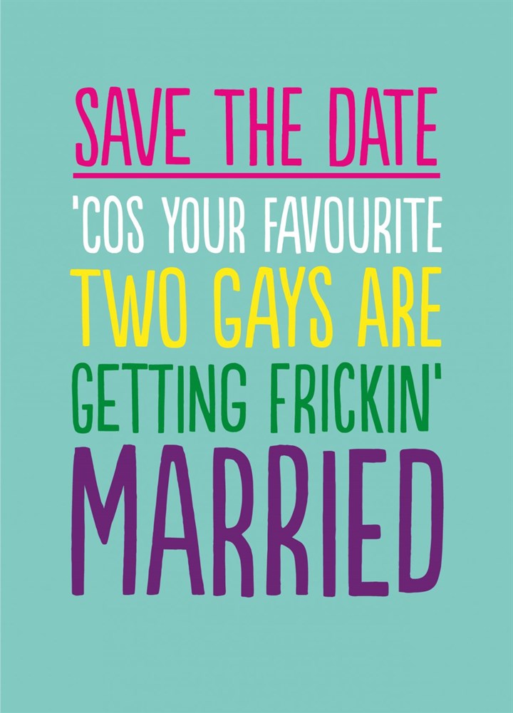 Funny Save The Date Gay Wedding Card