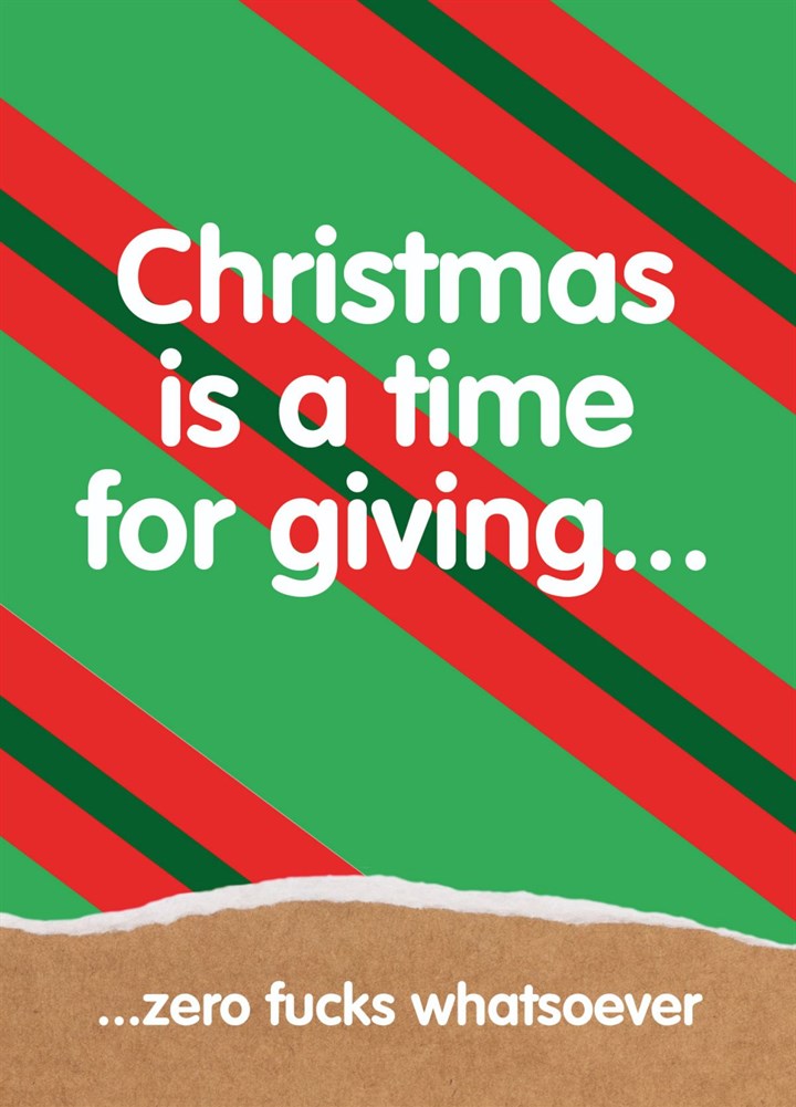 Rude Christmas Card 'Time For Giving'