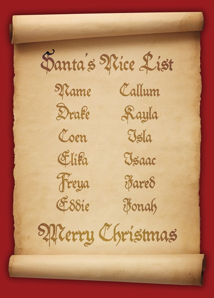 Santa's Nice List Card