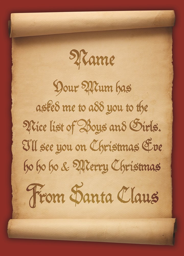 I Have Added You To The Nice List - Mum Card
