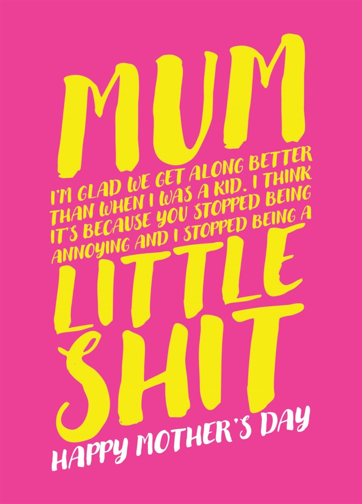 Happy Mother's Day - Sorry I Was A Little Shit! Card