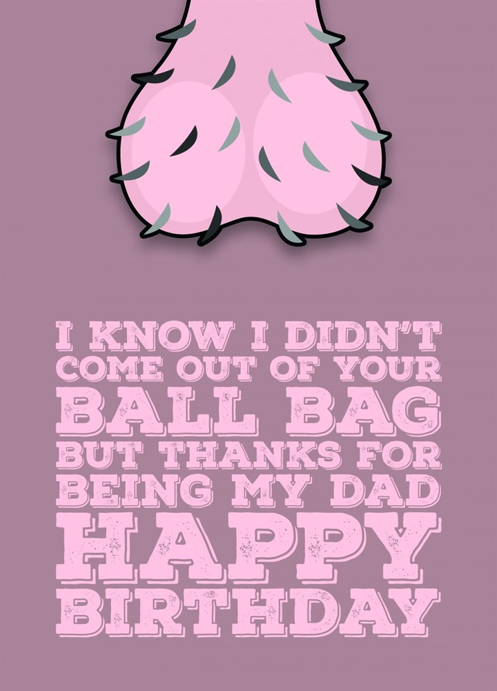 Step Dad's Birthday Ballbag Card