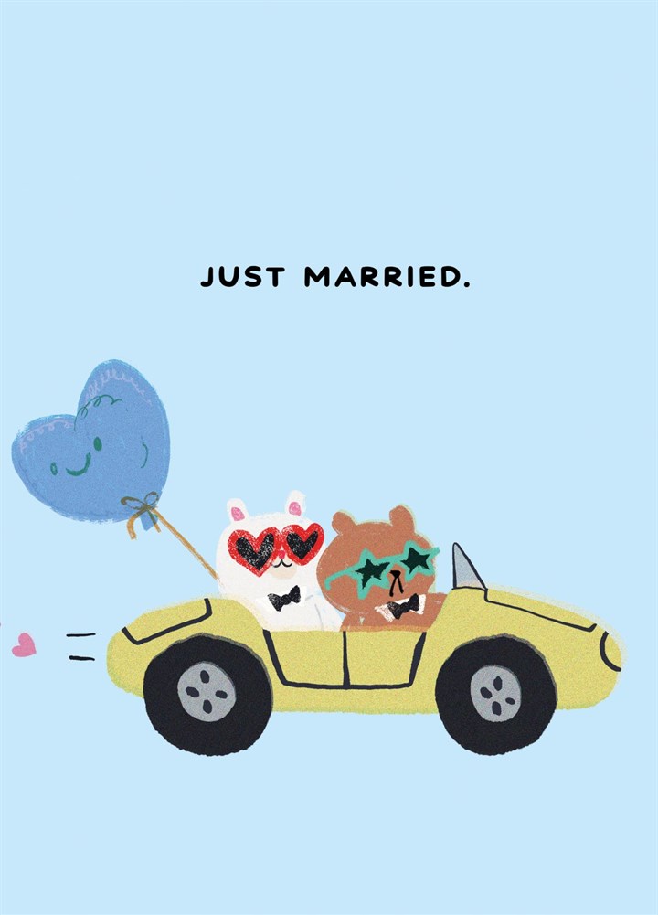 Just Married Bears Card