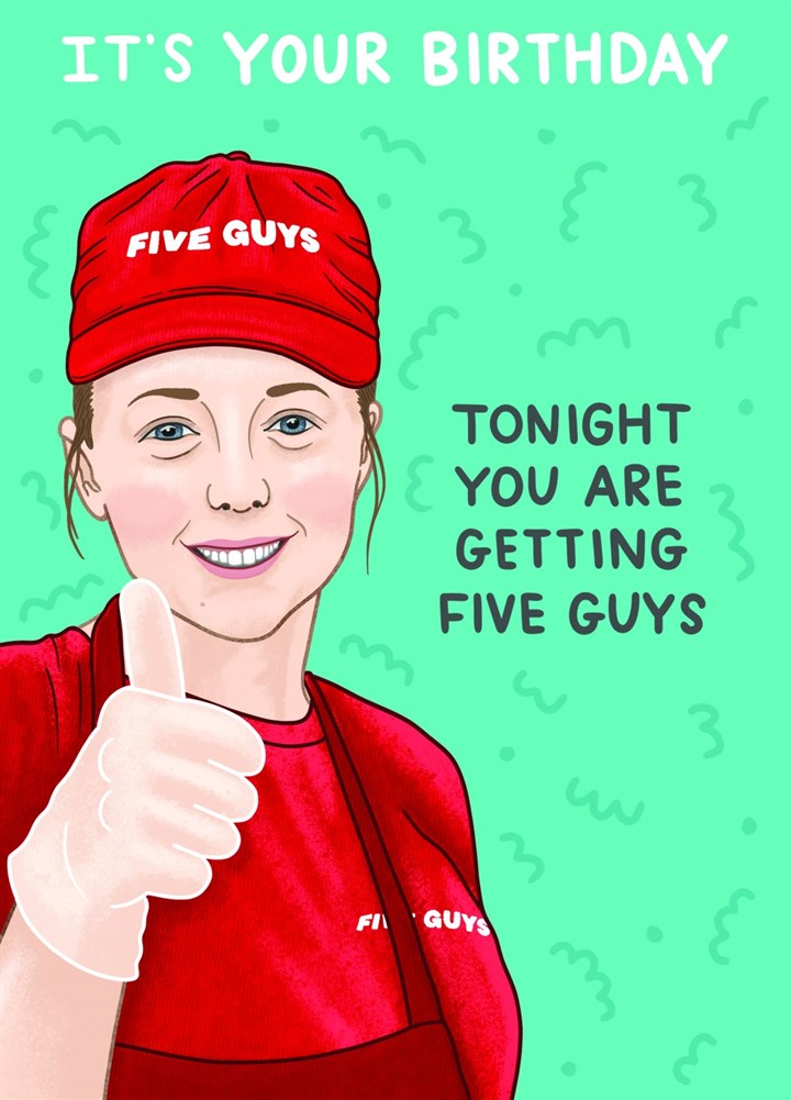 Five Guys - Birthday Card