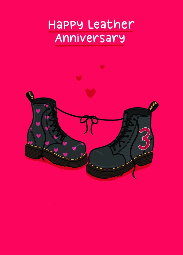 Doc Martins Leather Anniversary Card