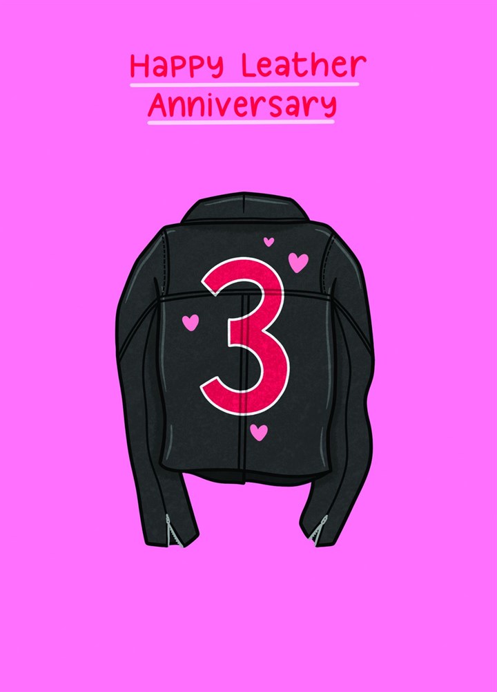 Leather Jacket 3rd Anniversary Card