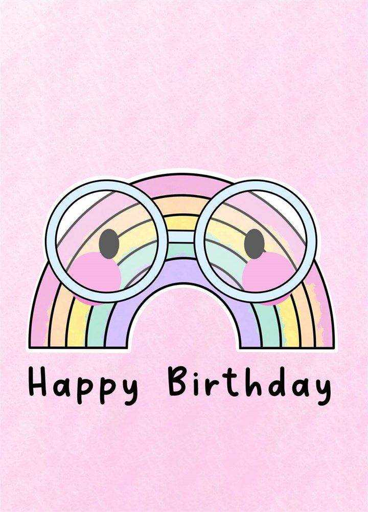 Pastel Rainbow Happy Birthday Card
