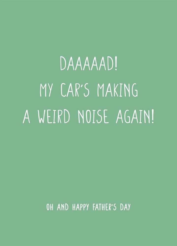 Funny Car Themed Father's Day Card