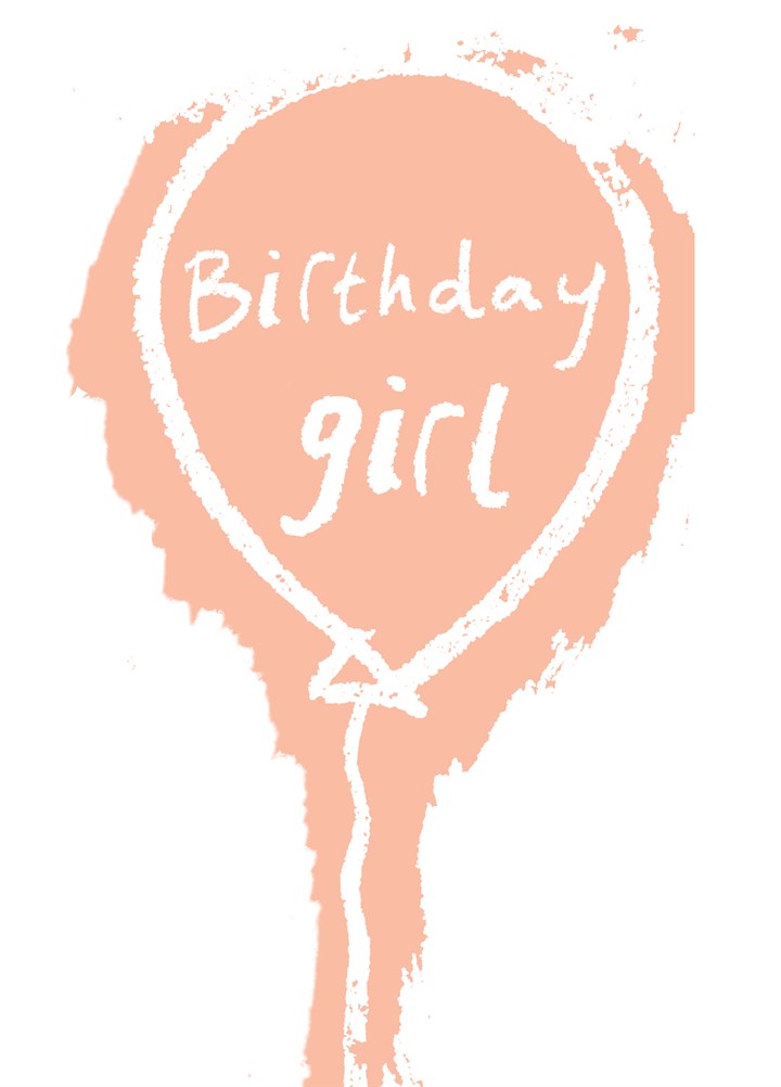 Balloon Birthday Girl Card