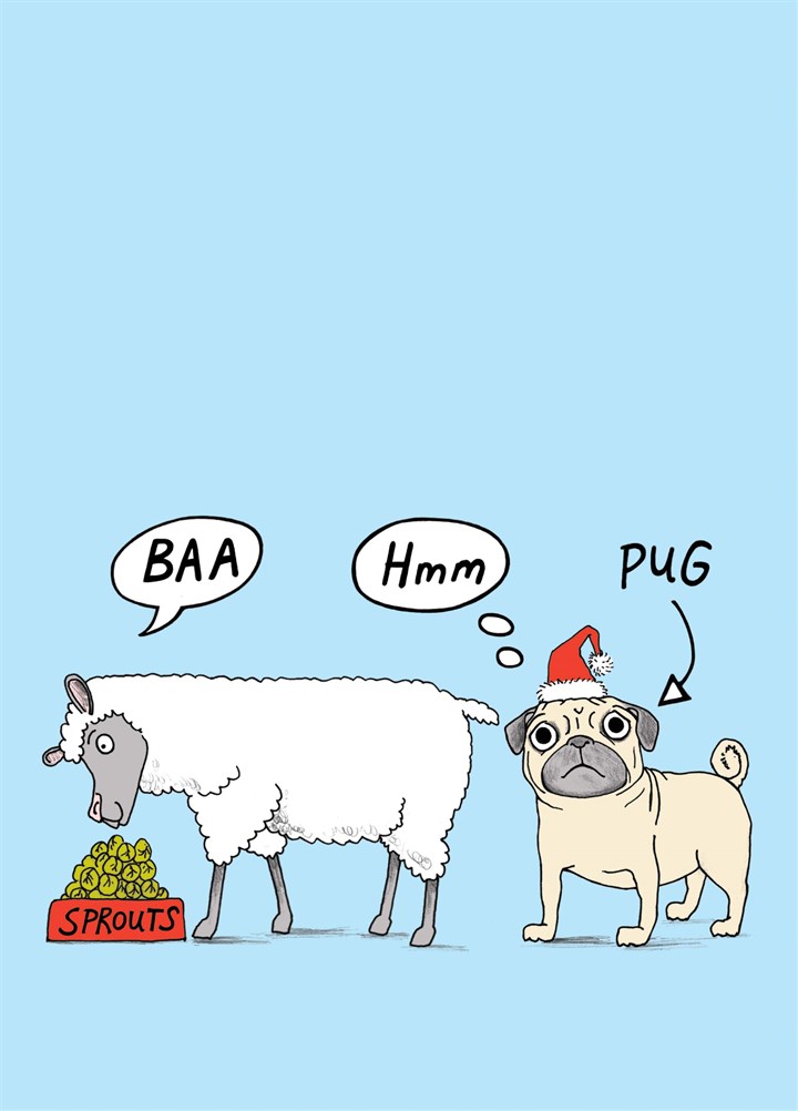 Baa Hmm Pug Card