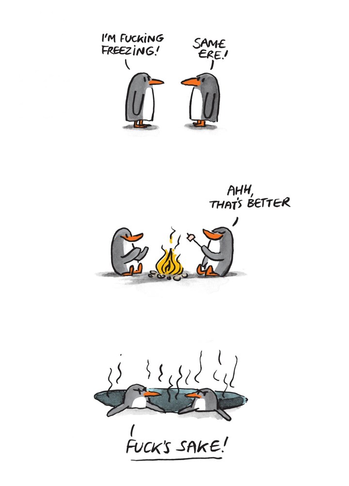 Freezing Penguins Card