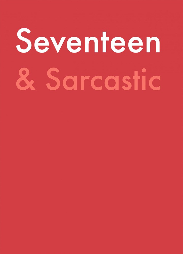 Seventeen And Sarcastic Card