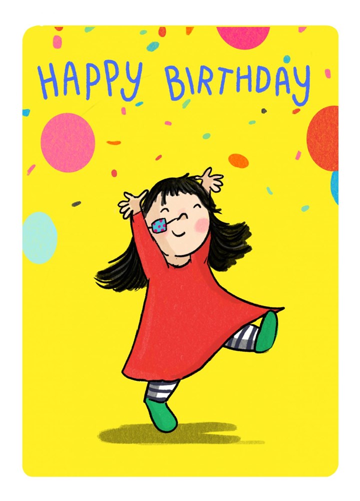 Happy Birthday Dancing Girl Card