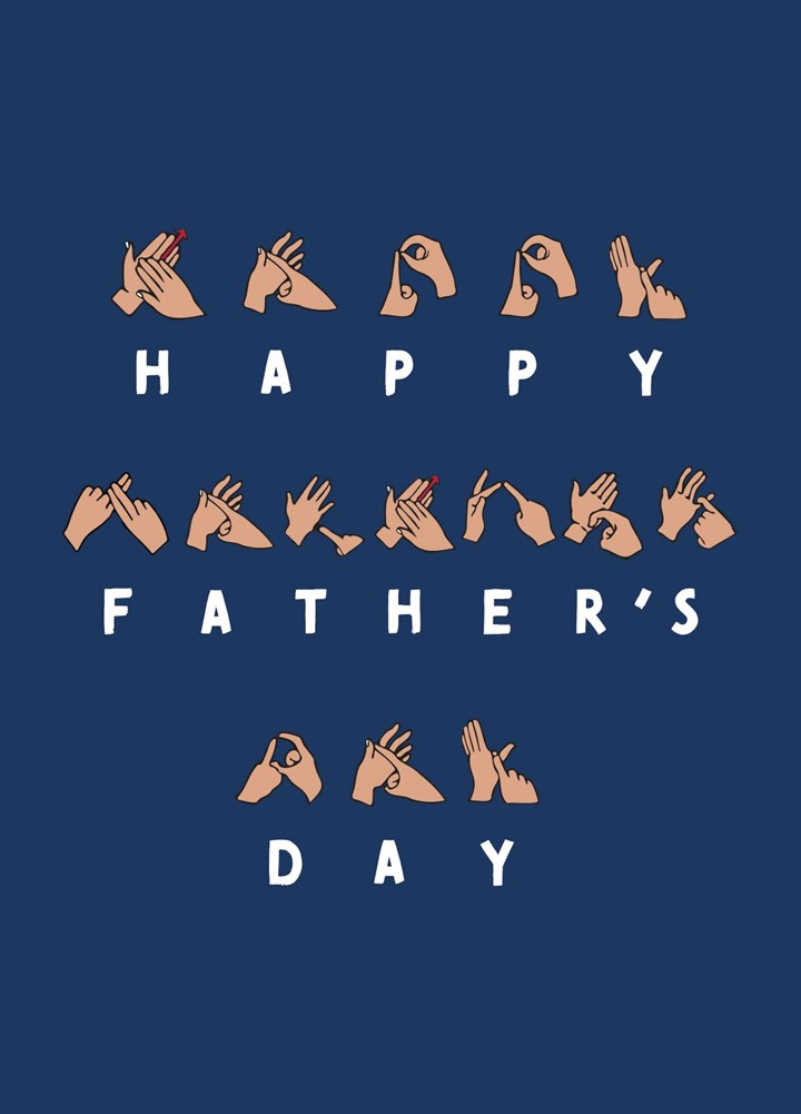 BSL British Sign Language Father's Day Card