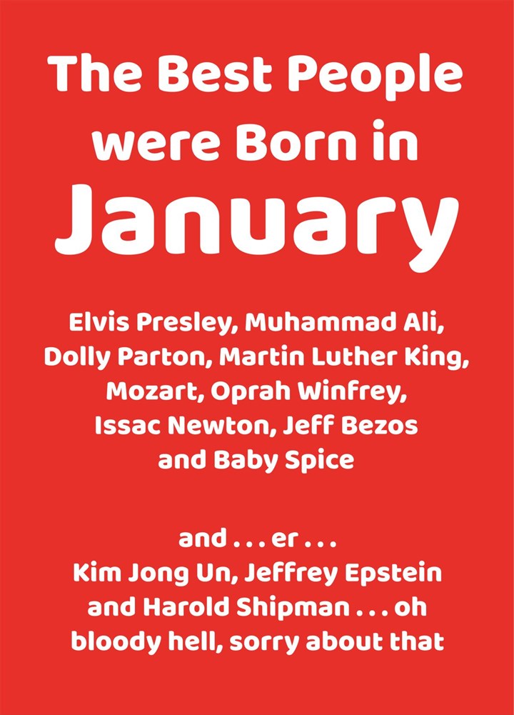 Born In January Card