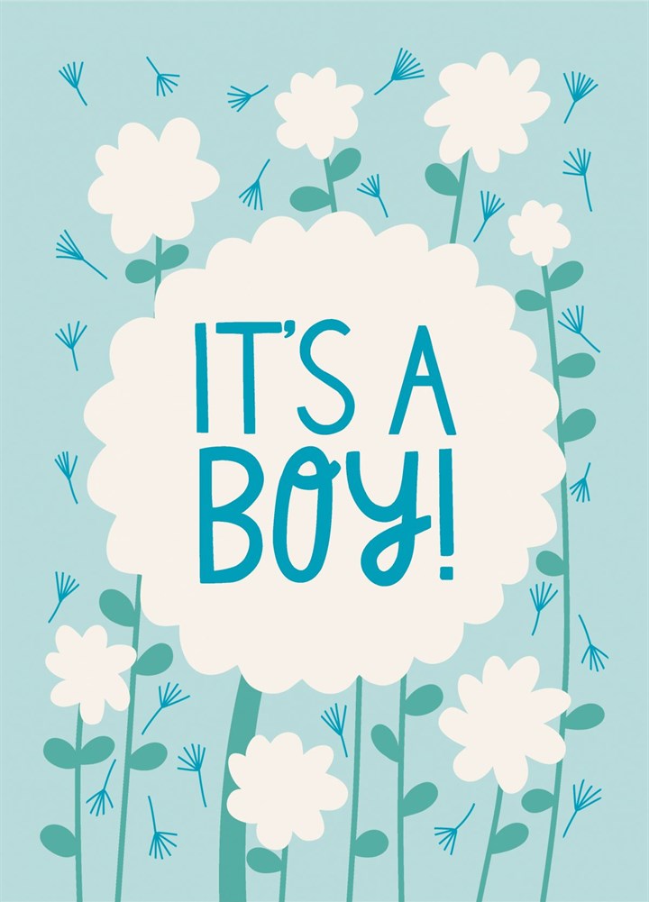 It's A Boy! Dandelion Clock Card