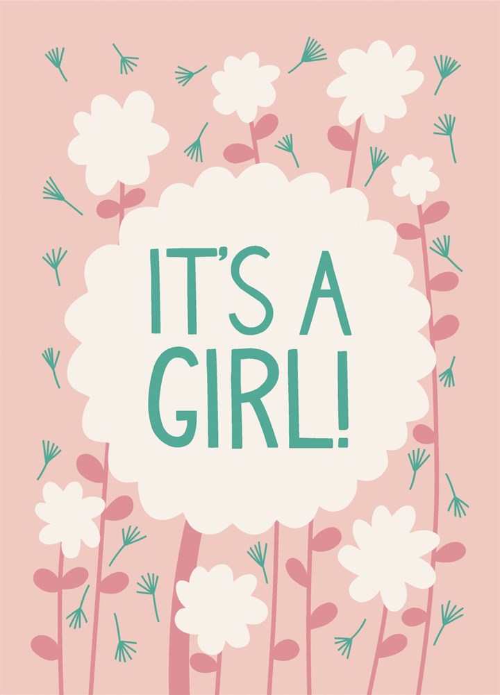 It's A Girl! Dandelion Clock Card