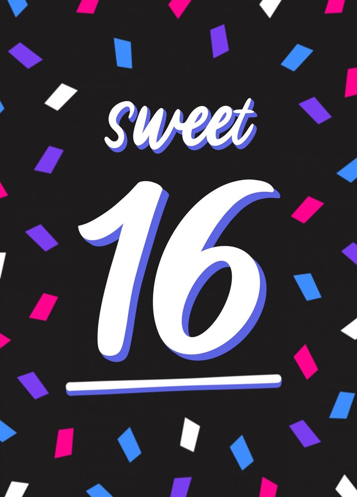 Sweet 16 Confetti Card