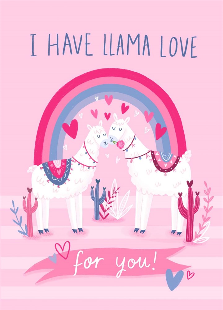 Llama Love Card