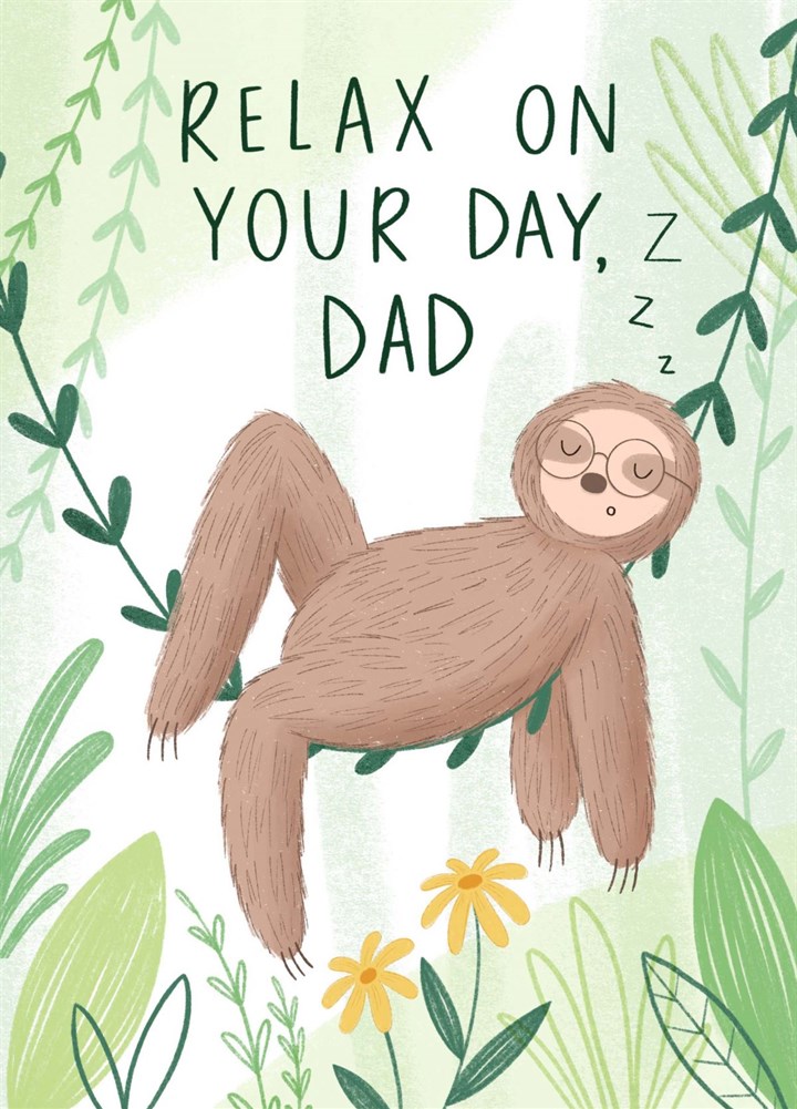 Sleeping Sloth Dad Card