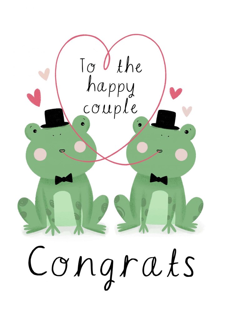 Mr And Mr Wedding Frogs Card