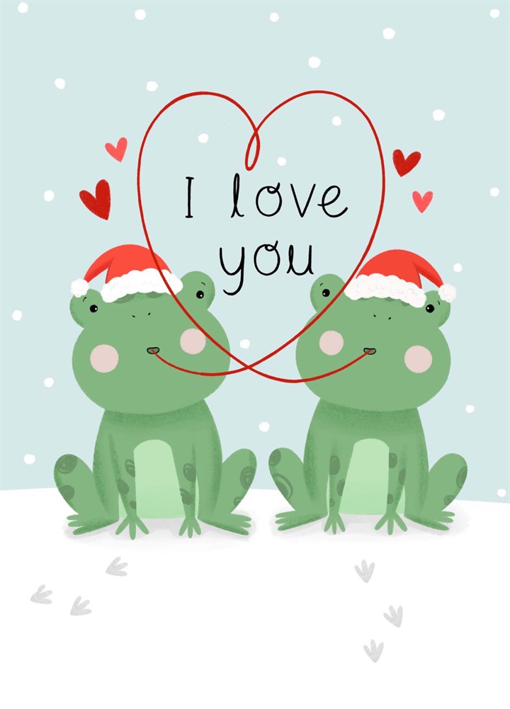 Love You Christmas Frogs Card