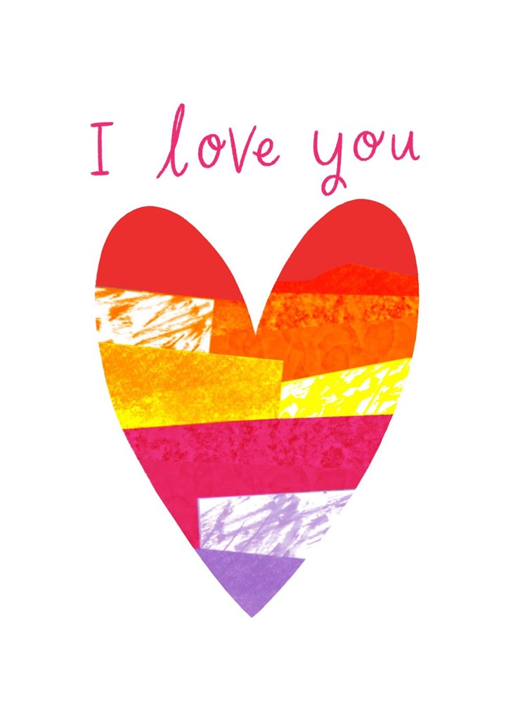 I Love You Rainbow Heart Card