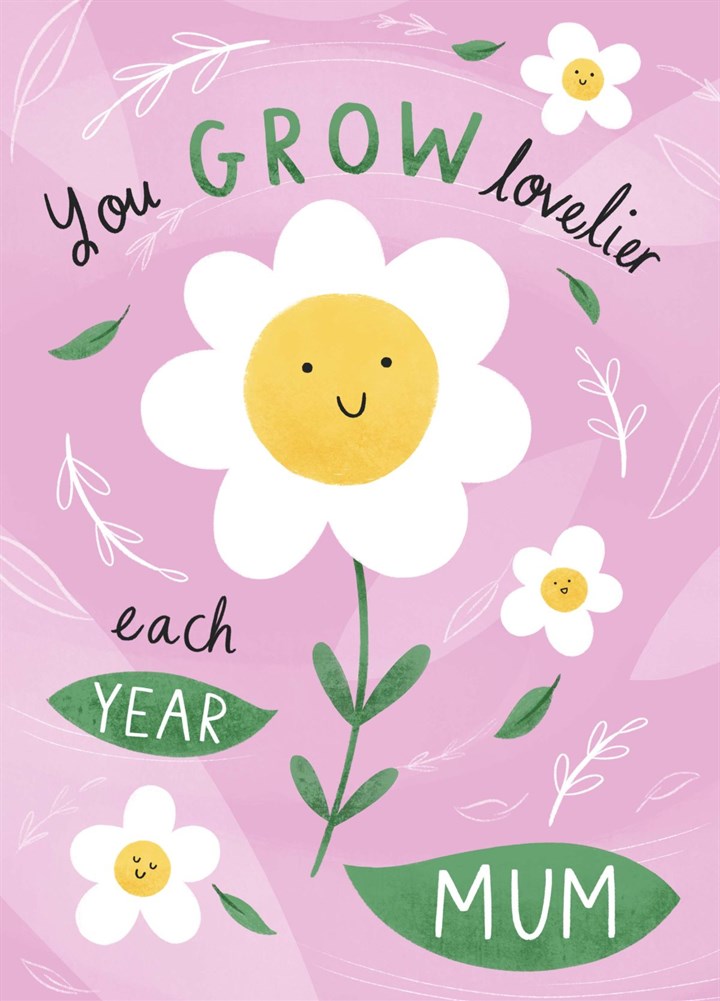 You Grow Lovelier Each Year Mum Card