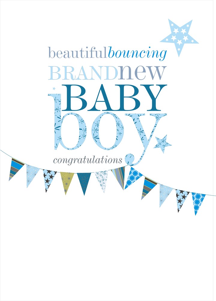 Blue Baby Bunting Card
