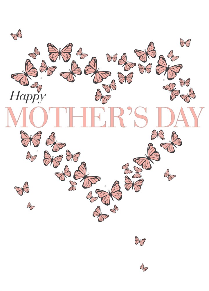 Heart Butterflies Mother's Day Card