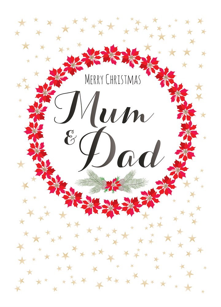 Merry Christmas Mum & Dad Ring Card