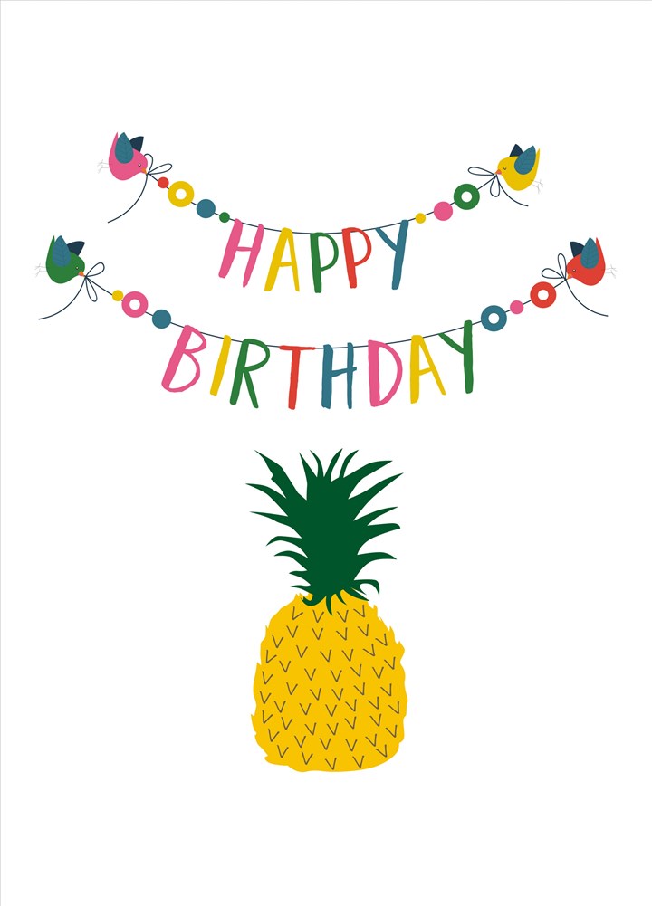 Happy Birthday Pineapple Bunting Card