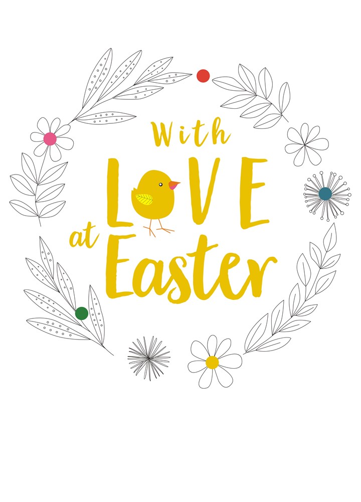 With Love At Easter Floral & Chick Card