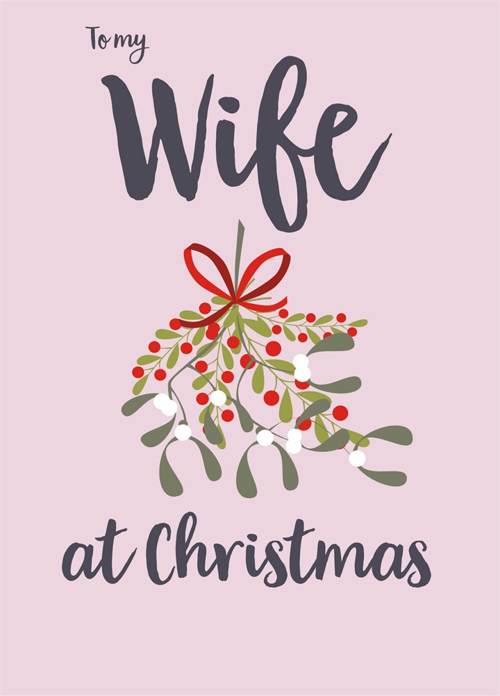 To My Wife At Christmas Mistletoe Card