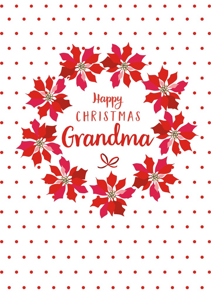 Happy Christmas Grandma Wreath Card