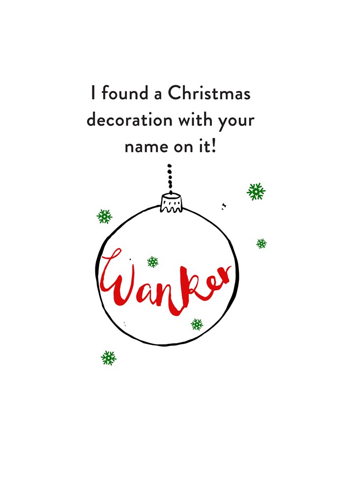Baubles With Your Name On It Card