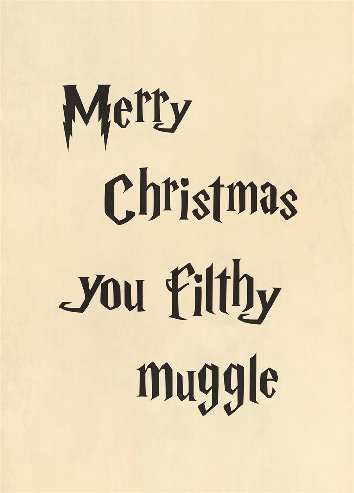 Merry Christmas You Filthy Muggle Card