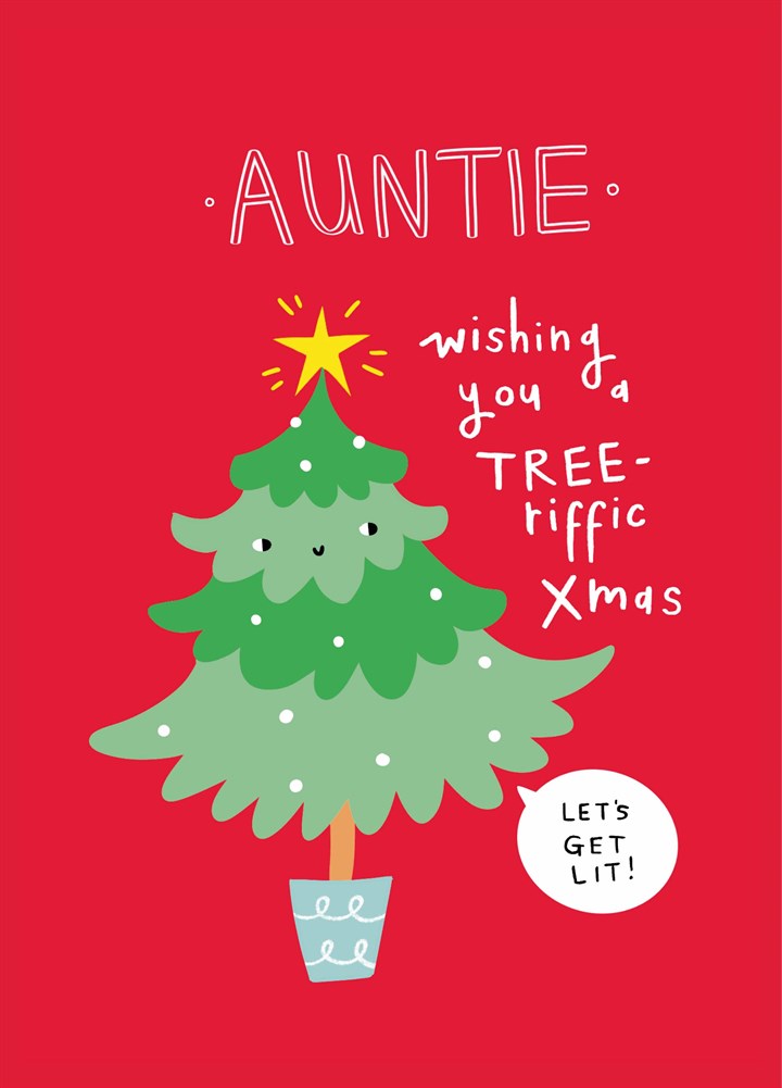 Auntie Tree-riffic Xmas Card