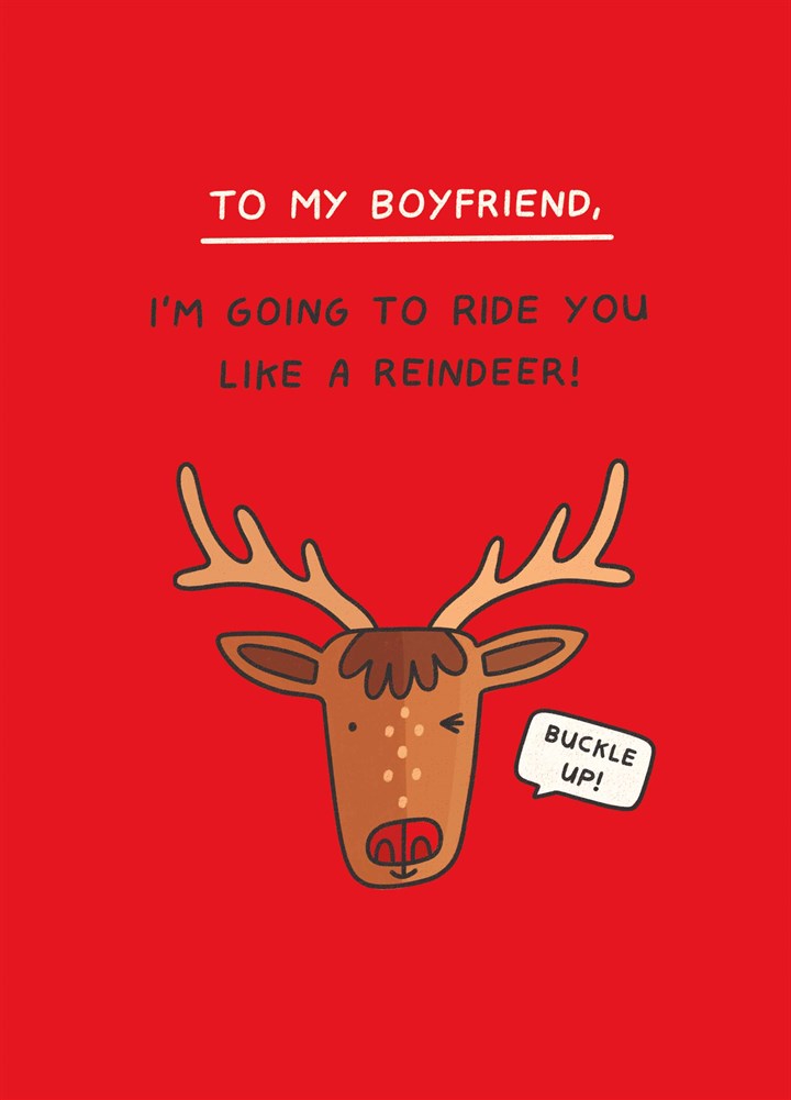 Boyfriend Reindeer Christmas Card