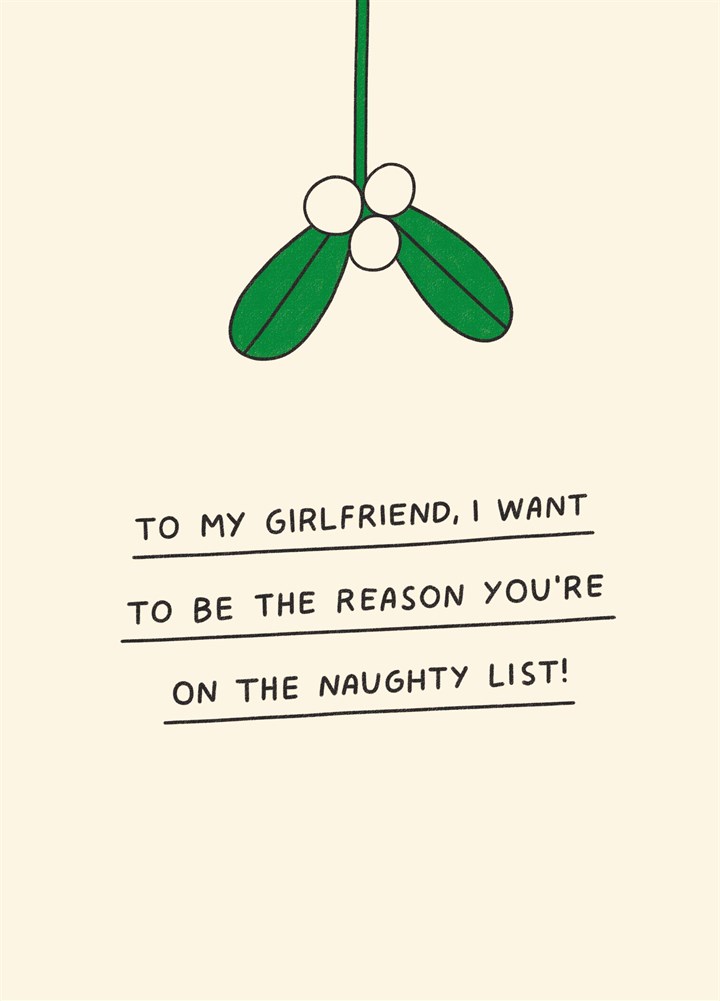 Girlfriend Naughty List Christmas Card