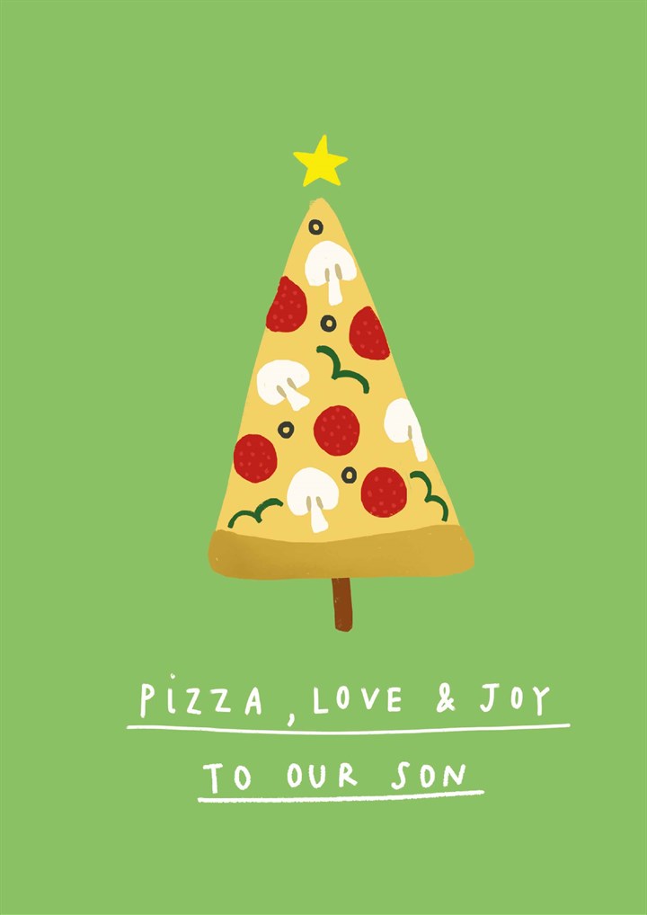 Son Pizza Christmas Tree Card