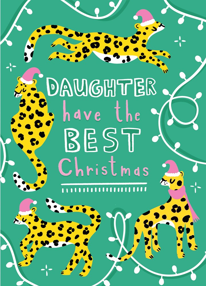 Daughter Leopard Christmas Card