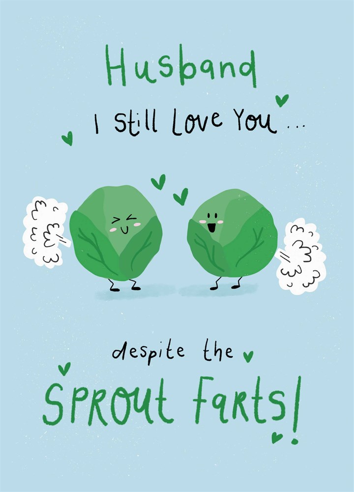 Husband Sprout Farts Christmas Card