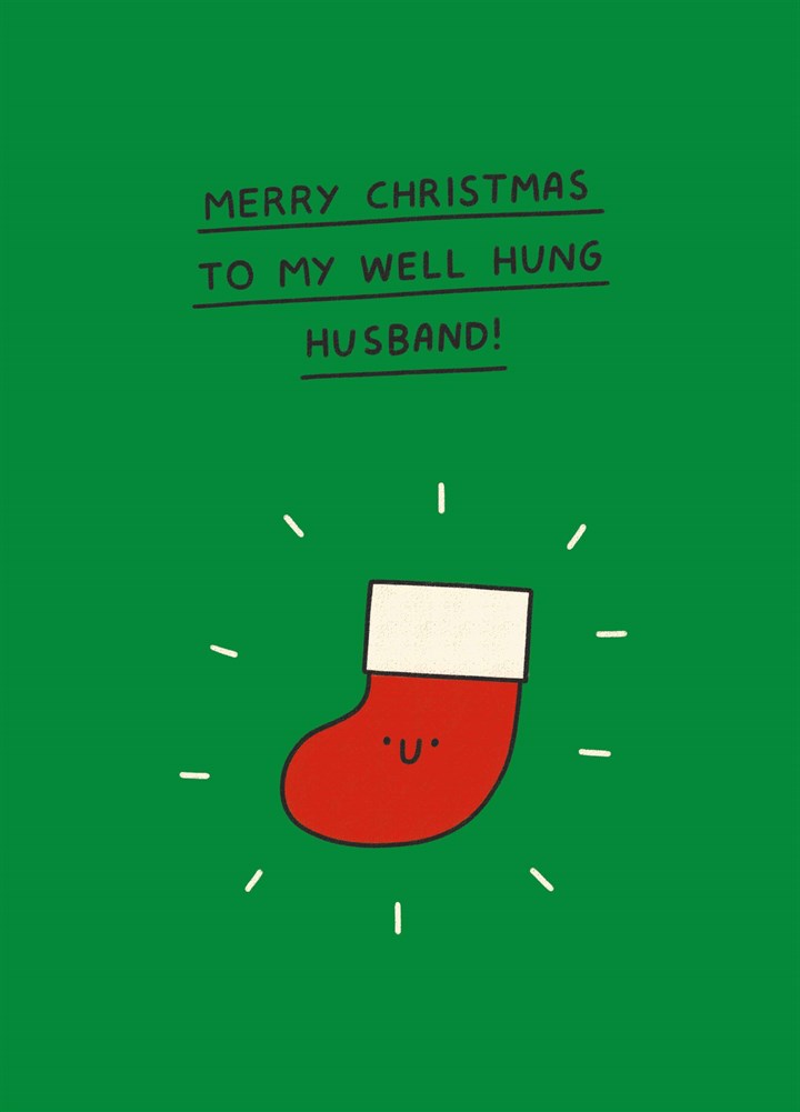 Husband Well Hung Christmas Card