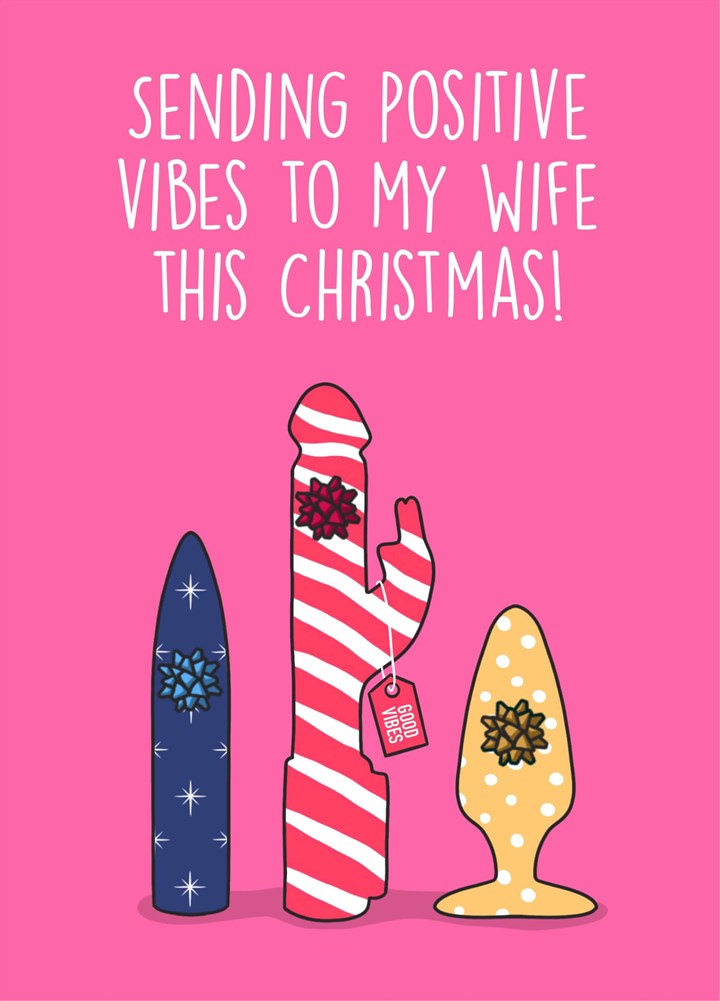 Wife Positive Vibes Christmas Card