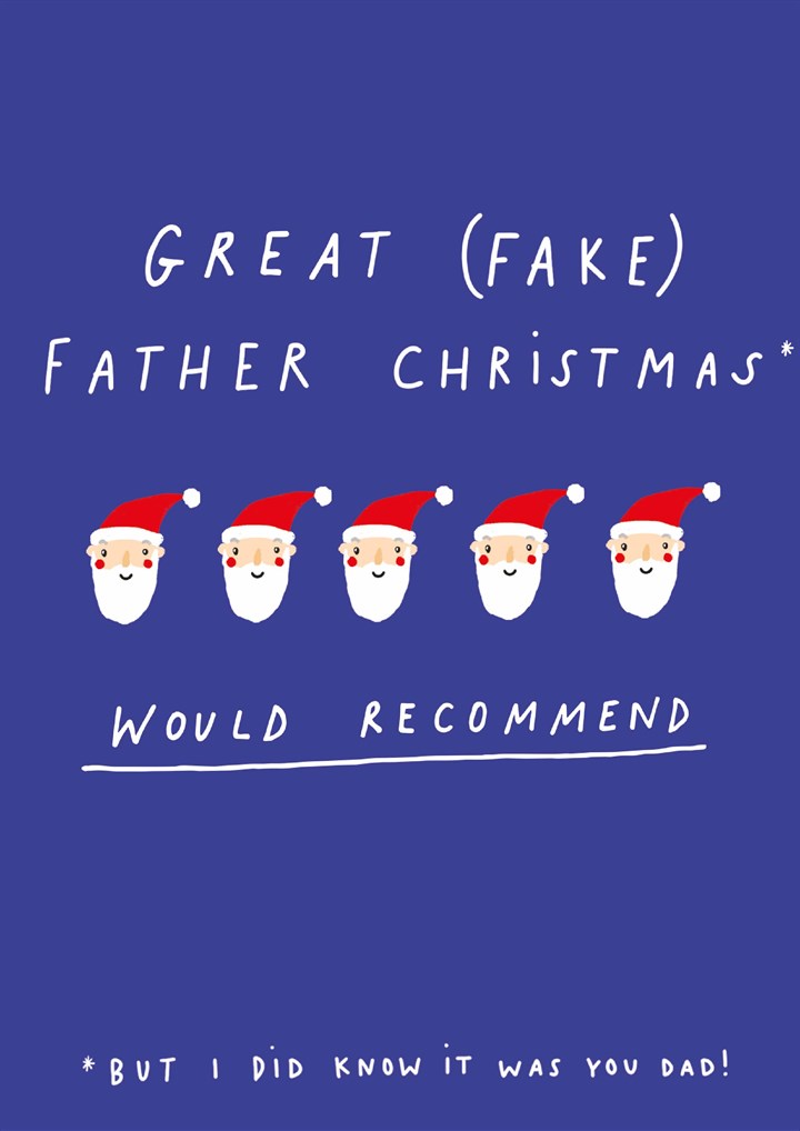 Dad Five Star Father Christmas Card